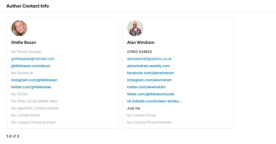 Screenshot of master sheet view