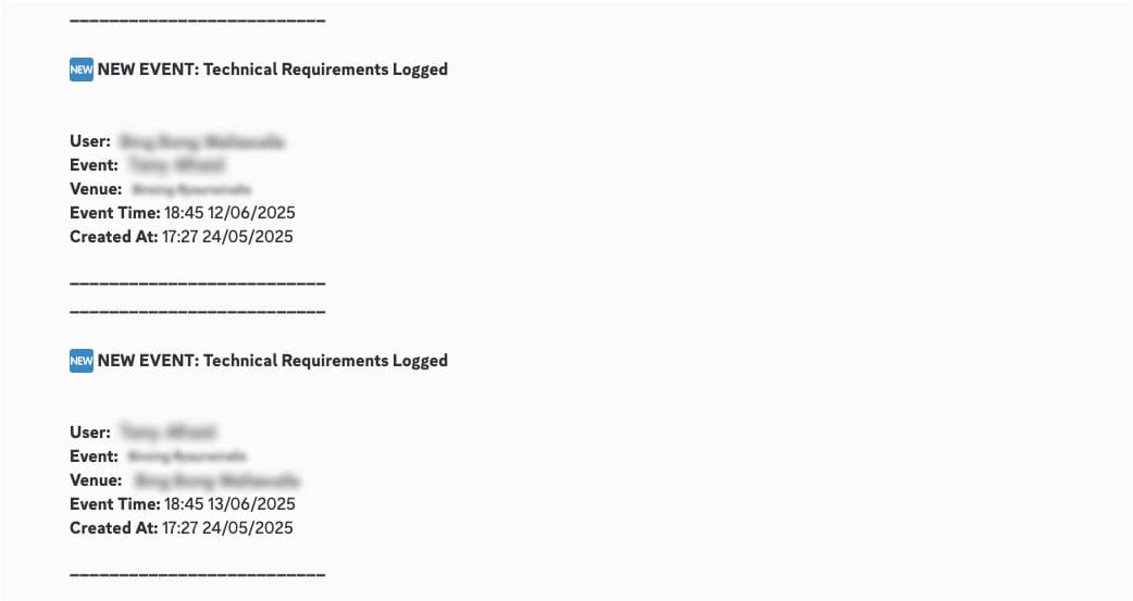 Screenshot of master sheet view